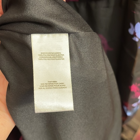 NWT DONNA RICCO Women's Floral-Print Belted Flutter-Sleeve Dress - Picture 7 of 7